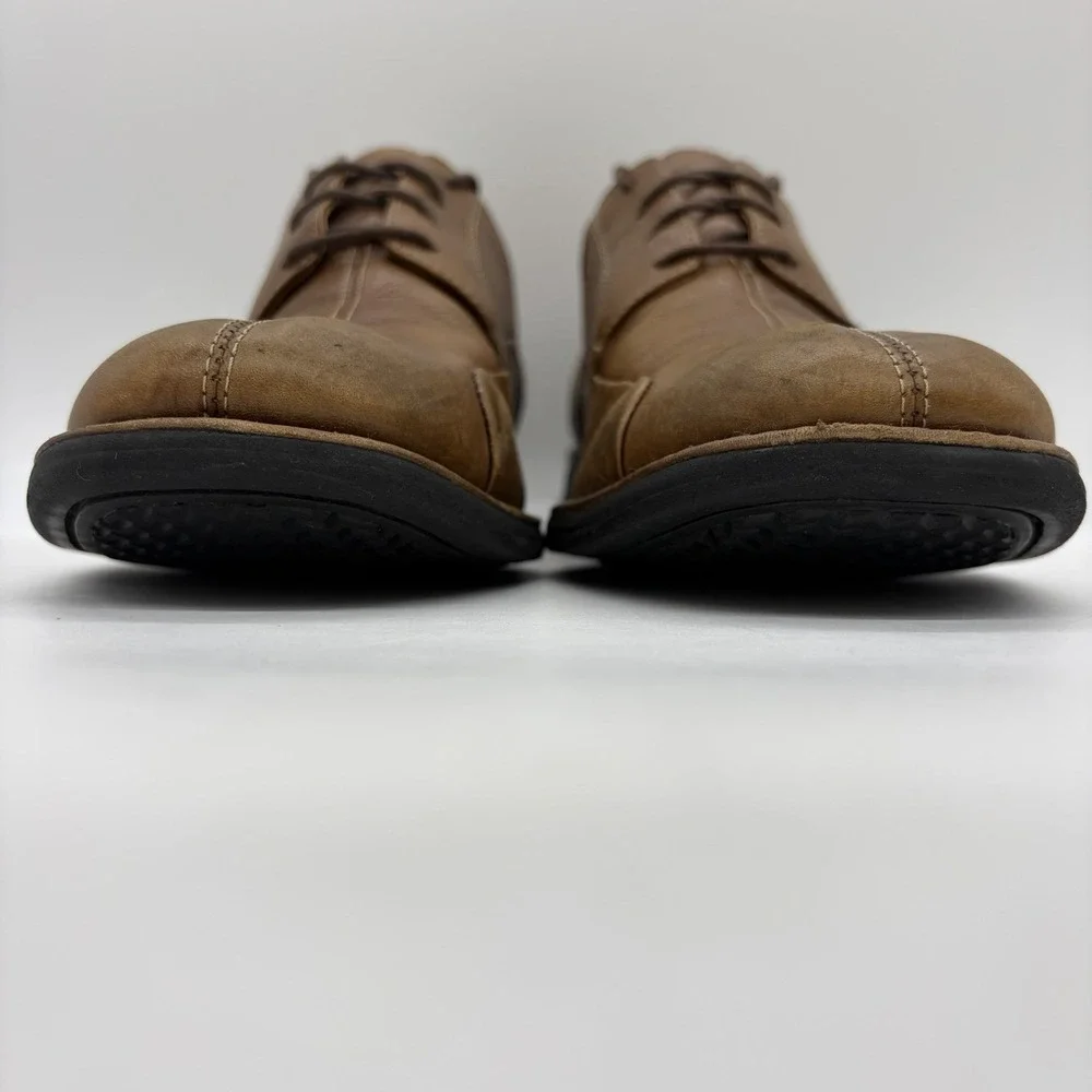 Johnston Murphy Mens 14 Shoes Shuler Bicycle Oxford Tan Sheepskin Lined 20-7223